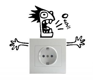 Pegatina vinilo decorativo divertido para pared interruptor, cocina, interruptor enchufe "electrocutado"