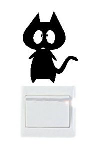 Vinilo decorativo pegatina pared interruptor, cristal, puerta, coche - gato