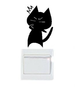 Vinilo decorativo pegatina pared interruptor, cristal, puerta, coche - gato
