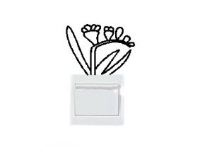 Vinilo decorativo pegatina pared interruptor, cristal, puerta, coche - planta