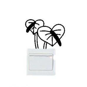 Vinilo decorativo pegatina pared interruptor, cristal, puerta, coche - planta
