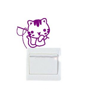 Vinilo decorativo pegatina pared interruptor, cristal, puerta, coche - gato