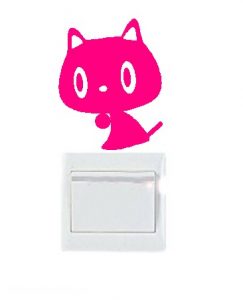 Vinilo decorativo pegatina pared interruptor, cristal, puerta, coche - gato