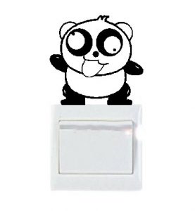 Vinilo decorativo pegatina pared interruptor, cristal, puerta, coche - oso panda