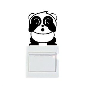 Vinilo decorativo pegatina pared interruptor, cristal, puerta, coche - oso panda