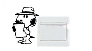 Vinilo decorativo pegatina pared interruptor, cristal, puerta, coche - perro