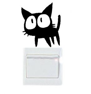 Vinilo decorativo pegatina pared interruptor, cristal, puerta, coche - gato