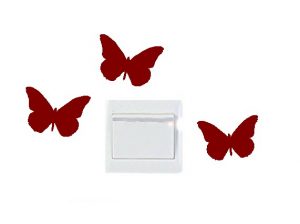 Vinilo decorativo pegatina pared interruptor, cristal, puerta, coche - mariposas