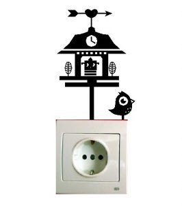 Vinilo decorativo pegatina pared interruptor, cristal, puerta, coche - pajaro