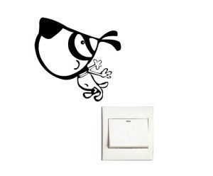 Vinilo decorativo pegatina pared interruptor, para interruptor o enchufe  perro