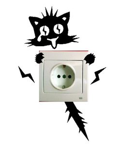 Pegatina vinilo decorativo divertido para pared interruptor, cocina, interruptor enchufe "electrocutado"