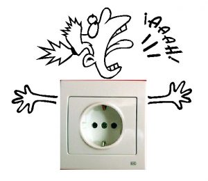 Pegatina vinilo decorativo divertido para pared interruptor, cocina, interruptor enchufe "electrocutado"