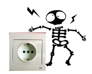 Pegatina vinilo decorativo divertido para pared interruptor, cocina, interruptor enchufe "electrocutado"