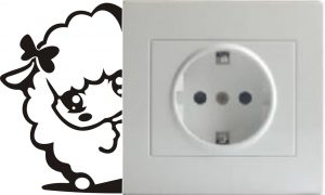 Vinilo decorativo pegatina pared interruptor, cristal, puerta, coche - oveja