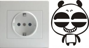 Vinilo decorativo pegatina pared interruptor, cristal, puerta, coche - oso panda