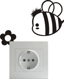 Vinilo decorativo pegatina pared interruptor, cristal, puerta, coche - aveja