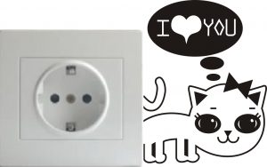 Vinilo decorativo pegatina pared interruptor, cristal, puerta, coche - gato