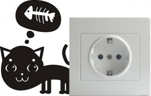 Vinilo decorativo pegatina pared interruptor, cristal, puerta, coche - gato