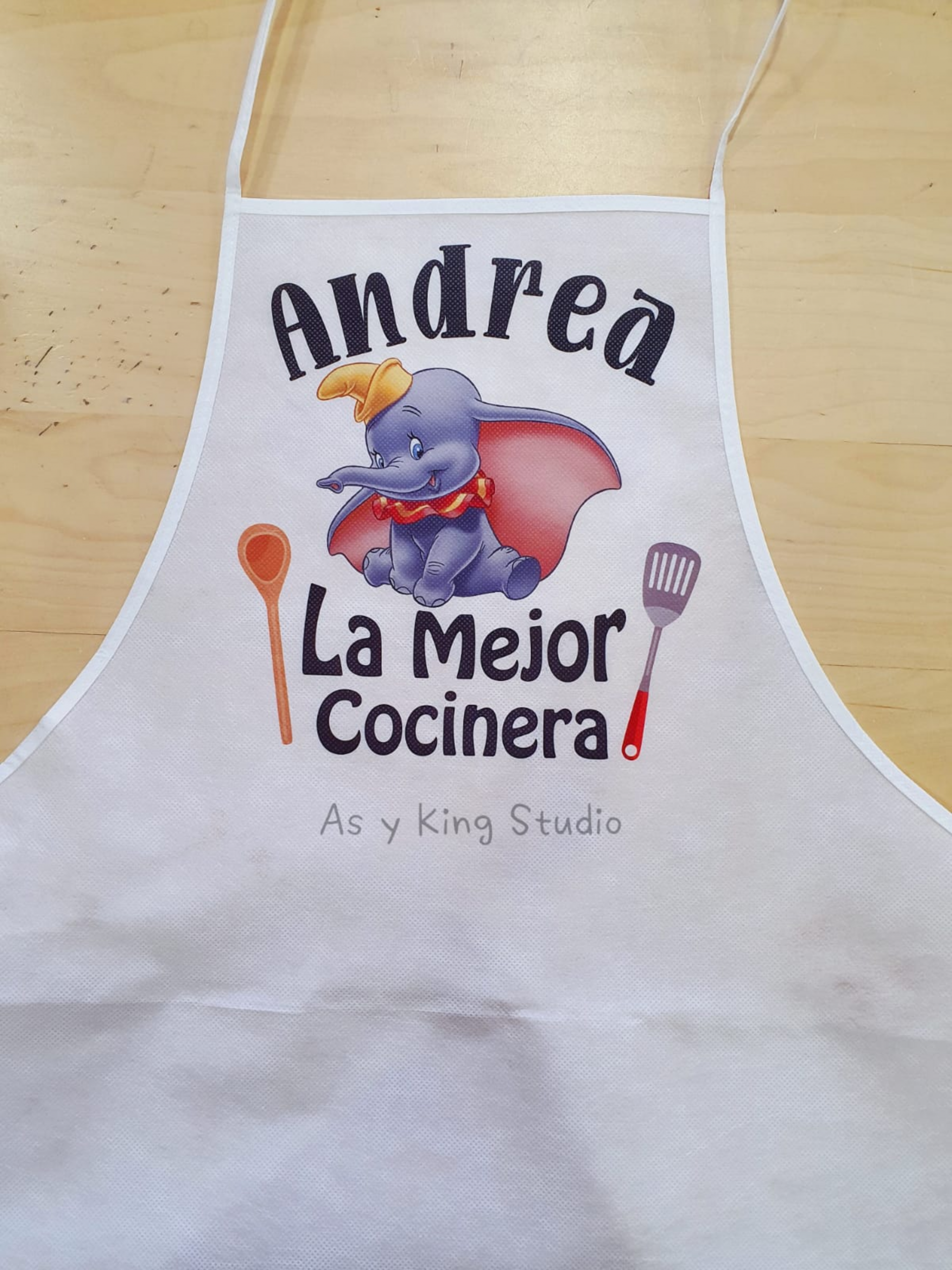 Delantal blanco personalizado, tela poliéster - Imagen 2