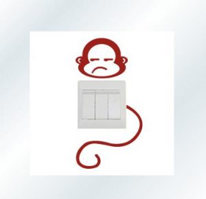 Vinilo decorativo pegatina pared interruptor, cristal, puerta, coche -mono