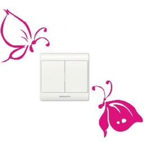 Vinilo decorativo pegatina pared interruptor, cristal, puerta, coche - mariposas