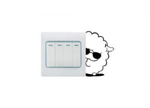 Vinilo decorativo pegatina pared interruptor, cristal, puerta, coche - oveja