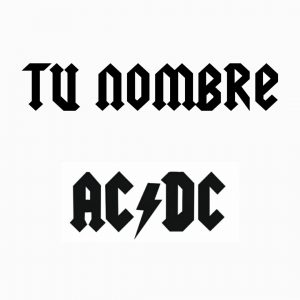 Pegatina vinilo texto o nombre personalizado con letras ACDC