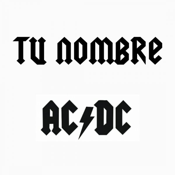 Pegatina vinilo texto o nombre personalizado con letras ACDC