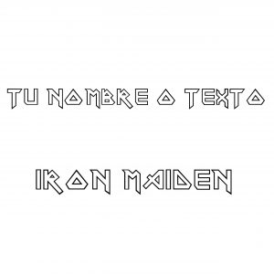 Pegatina vinilo texto o nombre personalizado con letras Iron Maiden