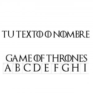 Pegatina vinilo texto o nombre personalizado con letras Juego de Tronos