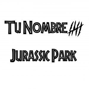 Pegatina vinilo texto o nombre personalizado con letras Jurassic Park