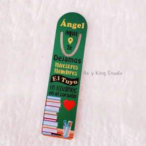 Marcapáginas de aluminio alargado, personalizado