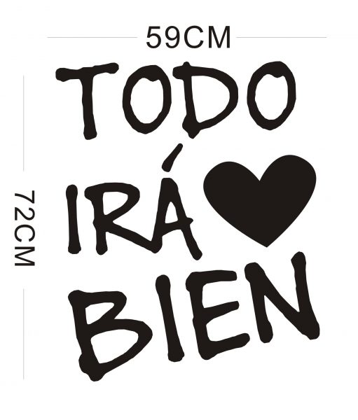 Vinilo decorativo pegatina pared - Frase "Todo irá bien", ref: A1119 - Imagen 2