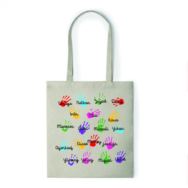 Bolsa de tela para profe, personalizada con nombres de los alumnos, ref:18