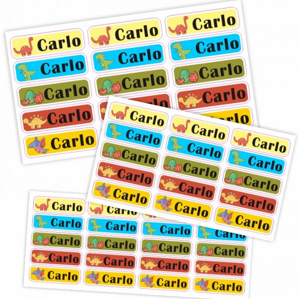 Etiquetas Adhesivas Personalizadas Pegatinas escolares con nombre para marcar objetos. Adhesivos resistentes al agua para colegio y guardería