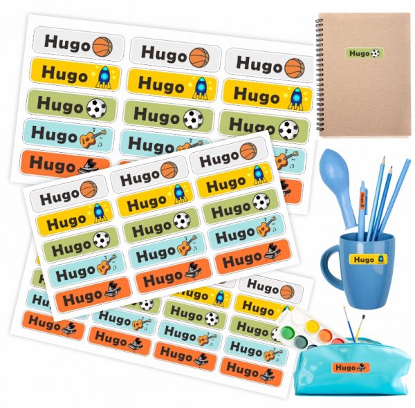 Lote 50 Pegatinas autoadhesivas para colegio o guardería, etiquetas personalizadas con nombre - Imagen 11