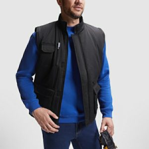 Chaleco laboral multibolsillos con cuello alto Roly ALMANZOR 5067