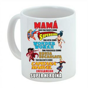 Taza de cerámica regalo para mamá, super heroína