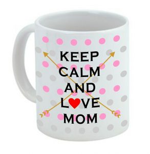Taza de cerámica regalo para mamá, keep calm and love mom