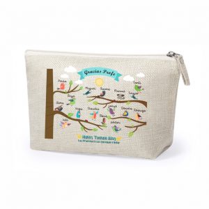 Neceser / estuche regalo para profe, fin de curso, personalizado con el nombre de la profe y alumnos