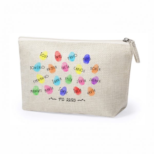 Neceser / estuche regalo para profe, fin de curso, personalizado con el nombre de la profe y alumnos
