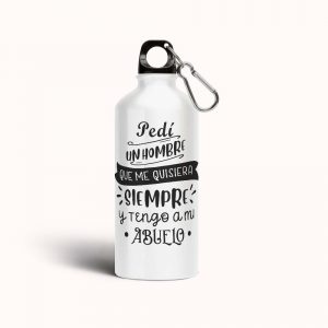 Botella cantimplora de aluminio para abuelo, pedí a un hombre que me quisiera siempre