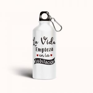 Botella cantimplora de aluminio para Jubilación, la vida empieza en la jubilación