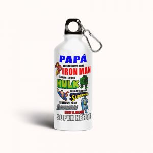 Botella cantimplora de aluminio para papá, super heroe 01