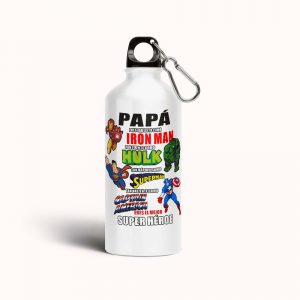 Botella cantimplora de aluminio para papá, super heroe 02