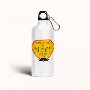 Botella cantimplora de aluminio para papá, mi super papi 01