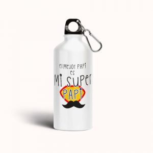 Botella cantimplora de aluminio para papá, super papi 02