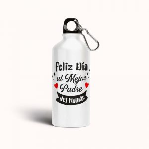 Botella cantimplora de aluminio para papá, feliz día al mejor padre del mundo