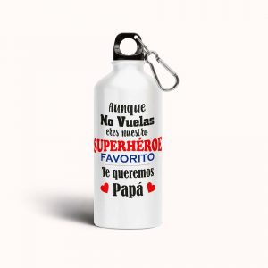 Botella cantimplora de aluminio para papá, superhéroe favorito