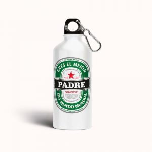 Botella cantimplora de aluminio para papá, el mejor padre del mundo logo cerveza